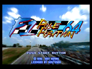 F1 Pole Position 64 title screen for Nintendo 64